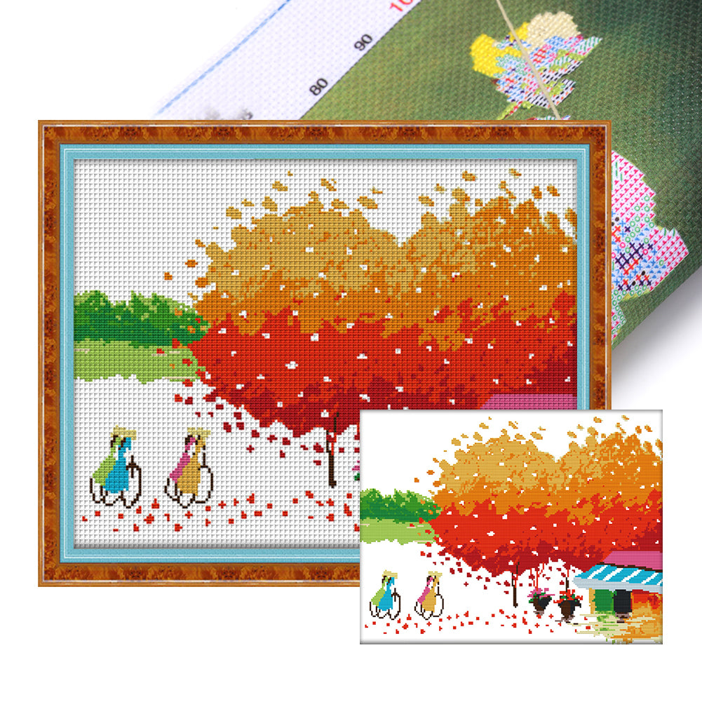 Autumn - 14CT Stamped Cross Stitch 41*33CM(Joy Sunday)