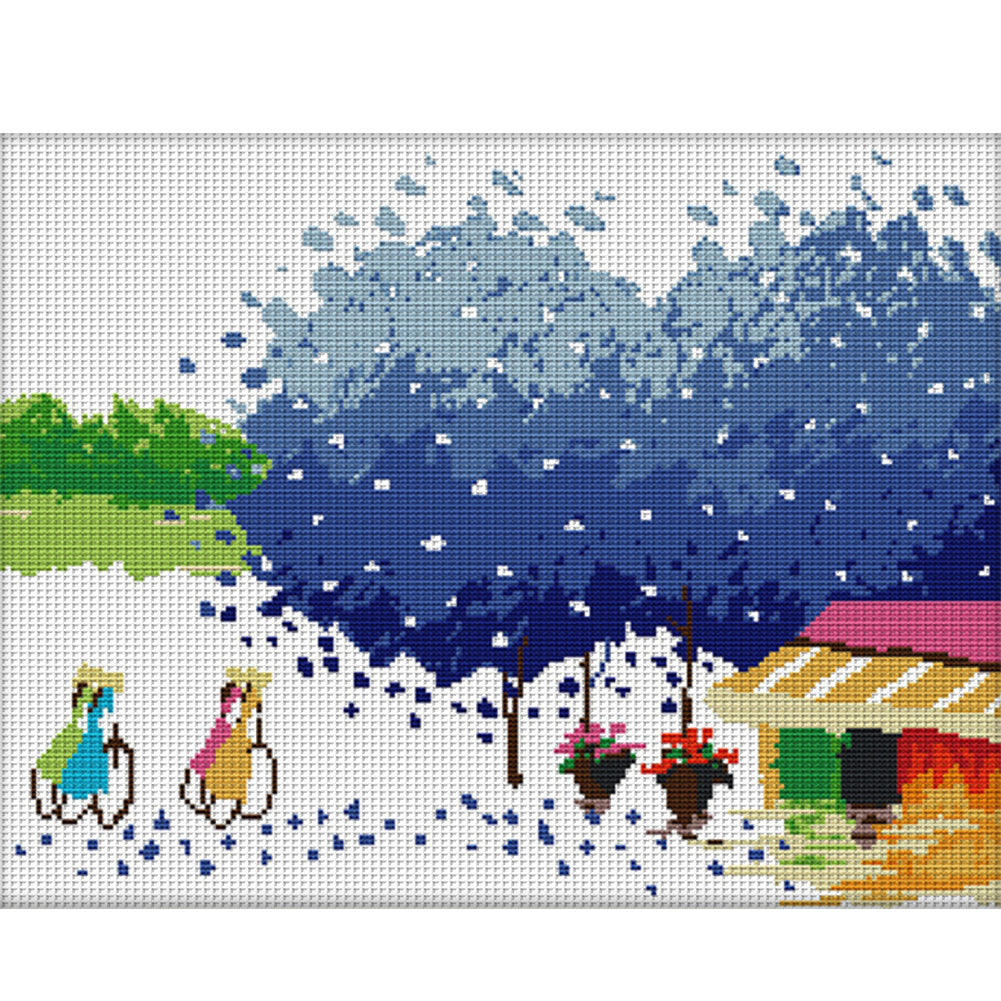 Winter - 14CT Stamped Cross Stitch 41*33CM(Joy Sunday)