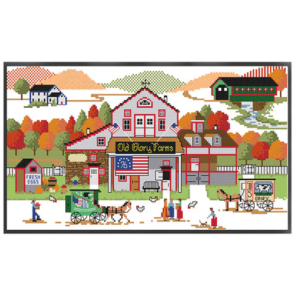 Glory Farm - 14CT Stamped Cross Stitch 44*26CM(Joy Sunday)