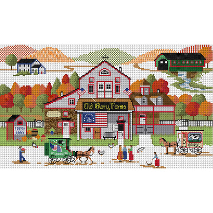 Glory Farm - 14CT Stamped Cross Stitch 44*26CM(Joy Sunday)