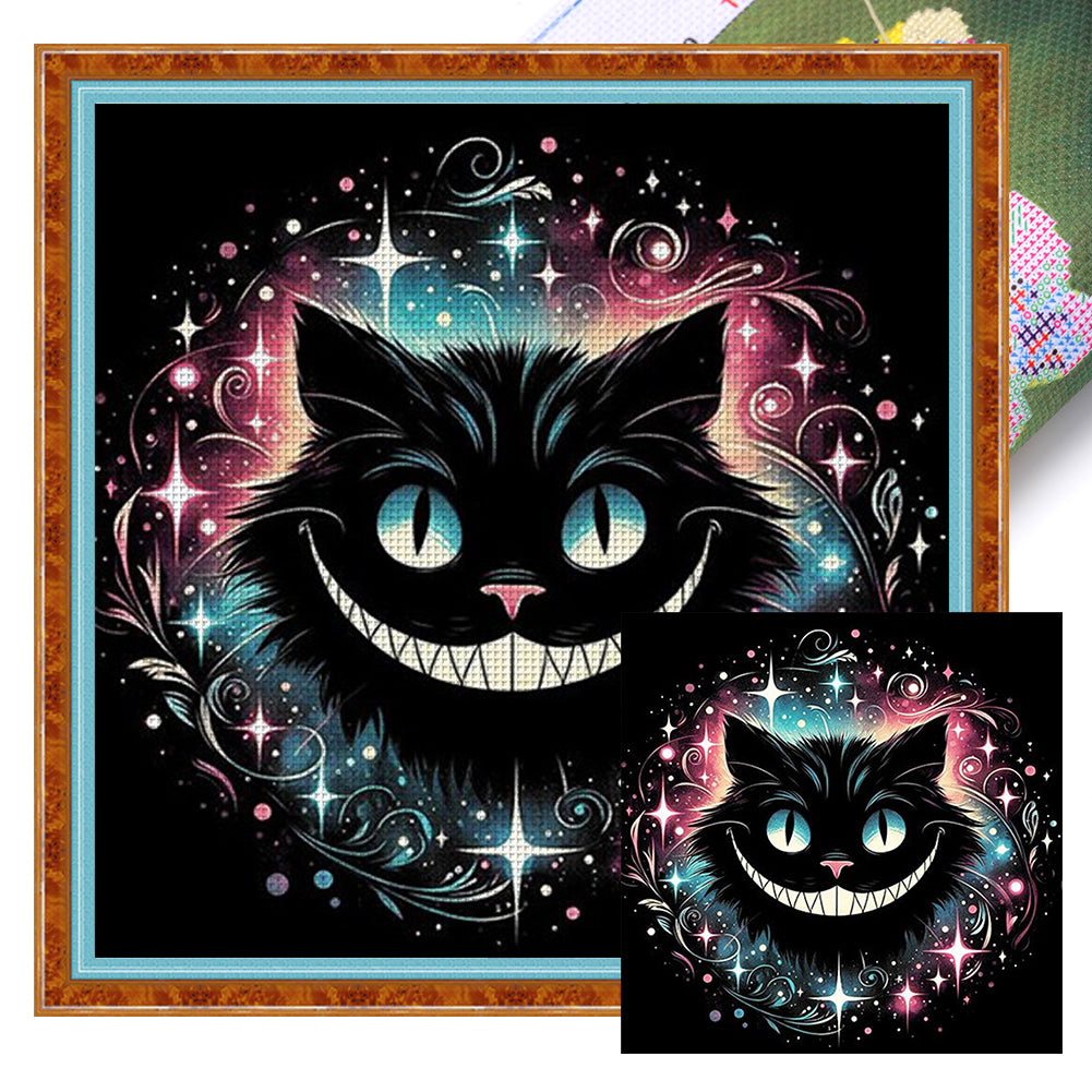 Alice Black Cat - 11CT Stamped Cross Stitch 50*50CM