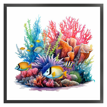 The Underwater World - 14CT Stamped Cross Stitch 40*40CM