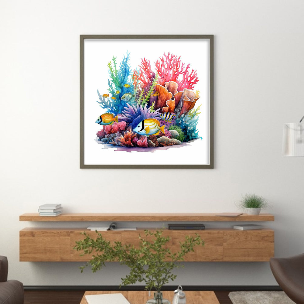 The Underwater World - 14CT Stamped Cross Stitch 40*40CM