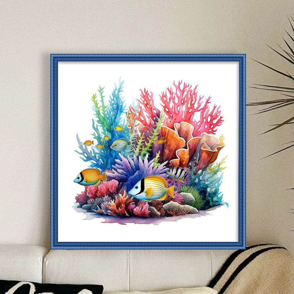 The Underwater World - 14CT Stamped Cross Stitch 40*40CM