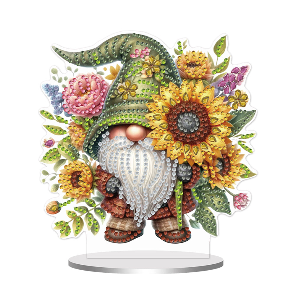 Single-Side Special Shape Spring Gnome Desktop Diamond Art Kits for Home Decor