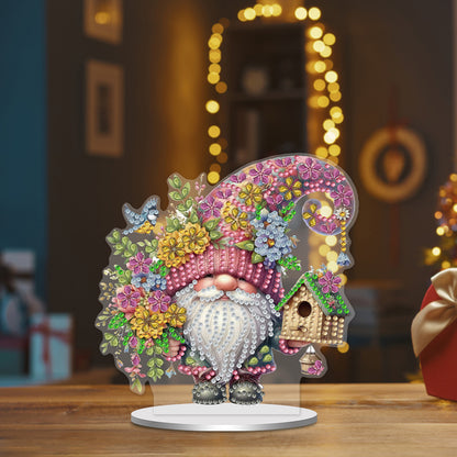 Single-Side Special Shape Spring Gnome Desktop Diamond Art Kits for Home Decor