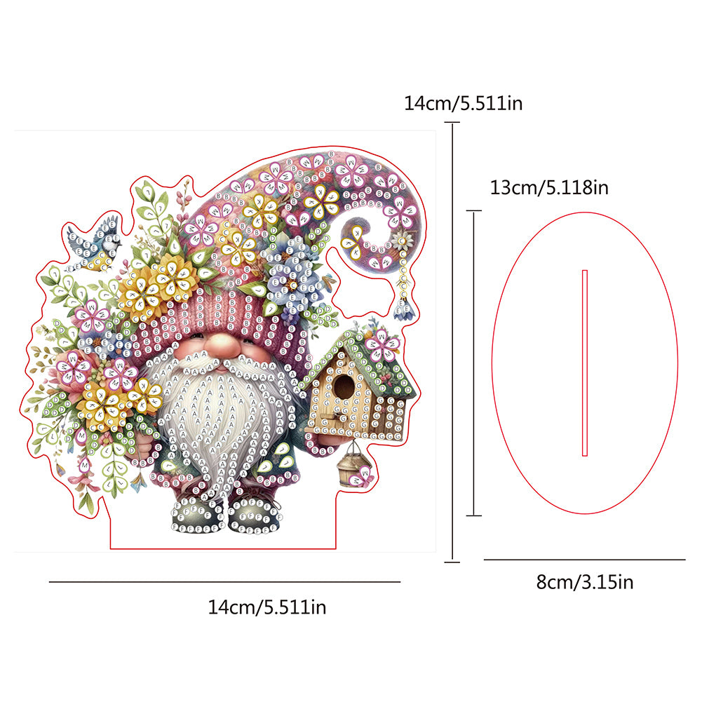 Single-Side Special Shape Spring Gnome Desktop Diamond Art Kits for Home Decor