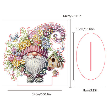 Single-Side Special Shape Spring Gnome Desktop Diamond Art Kits for Home Decor