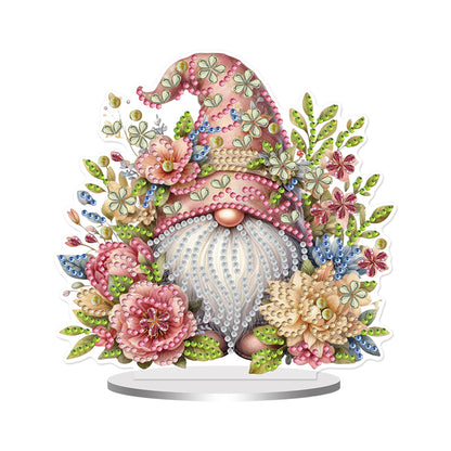 Single-Side Special Shape Spring Gnome Desktop Diamond Art Kits for Home Decor