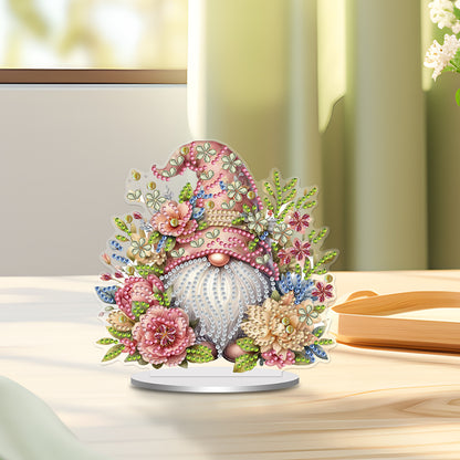 Single-Side Special Shape Spring Gnome Desktop Diamond Art Kits for Home Decor