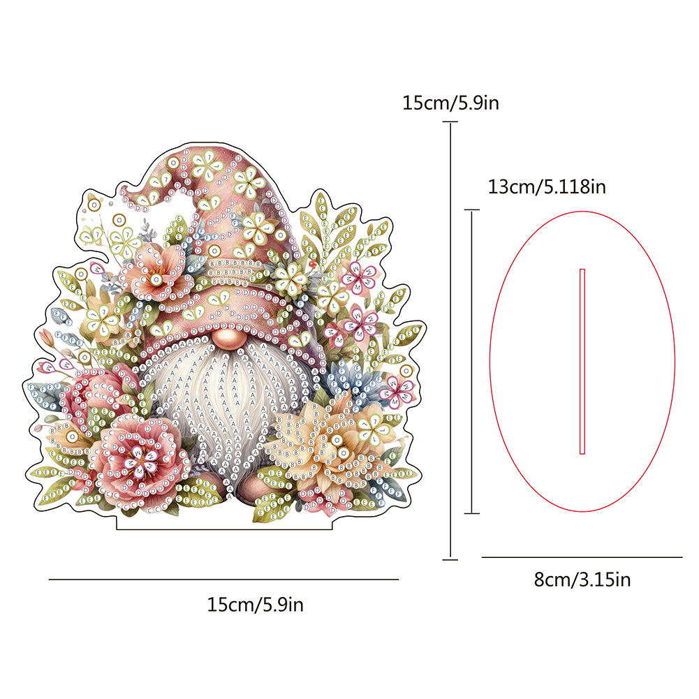 Single-Side Special Shape Spring Gnome Desktop Diamond Art Kits for Home Decor