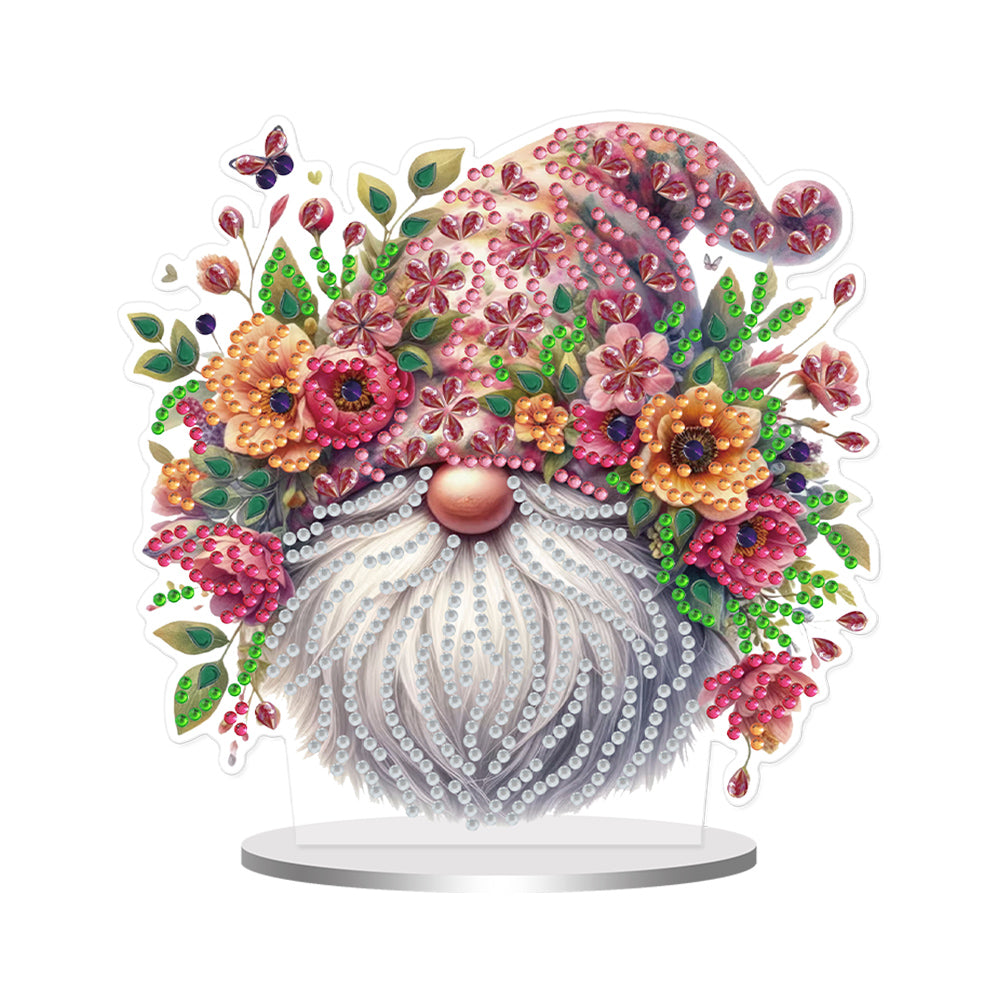 Single-Side Special Shape Spring Gnome Desktop Diamond Art Kits for Home Decor