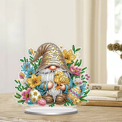 Single-Side Special Shape Spring Gnome Desktop Diamond Art Kits for Home Decor