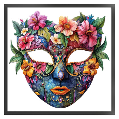 Flower Mask - 11CT Stamped Cross Stitch 40*40CM