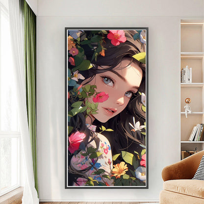 Flower Girl - 11CT Stamped Cross Stitch 40*80CM