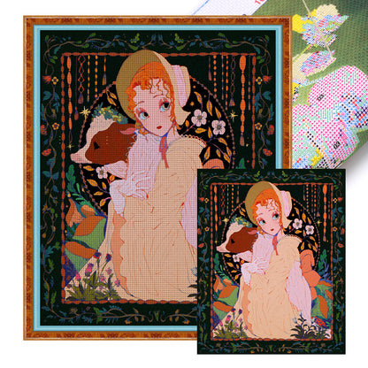 Girl - 11CT Stamped Cross Stitch 50*60CM