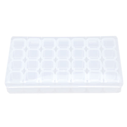 28 Slots Plastic Storage Box Nail Art Rhinestone Jewelry Display Case