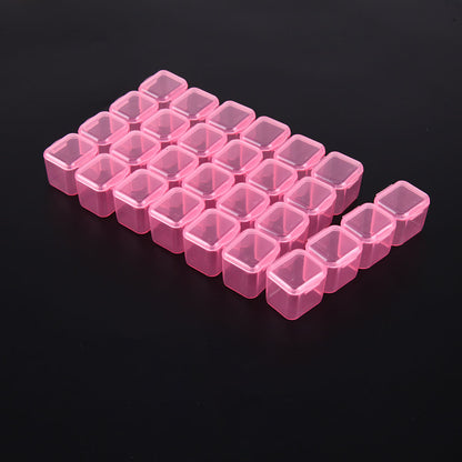 28 Slots Plastic Storage Box Nail Art Rhinestone Jewelry Display Case