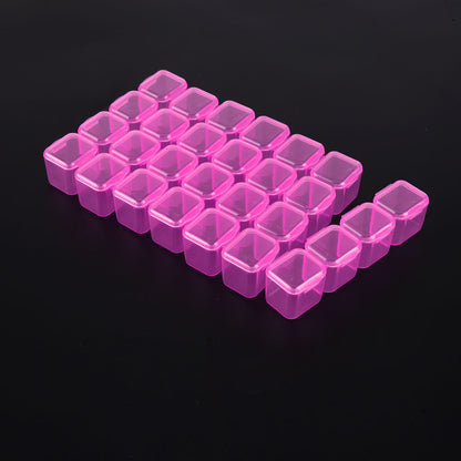 28 Slots Plastic Storage Box Nail Art Rhinestone Jewelry Display Case