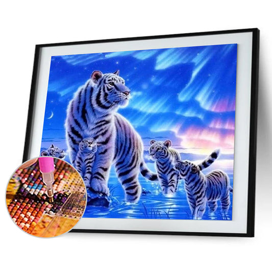 Tiger Animal - Full Round Drill Diamond Painting 40*30CM