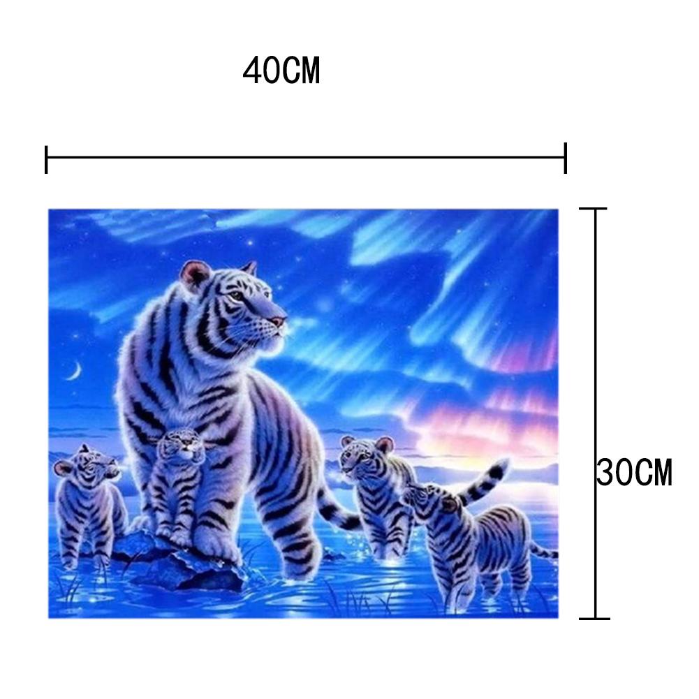 Tiger Animal - Full Round Drill Diamond Painting 40*30CM