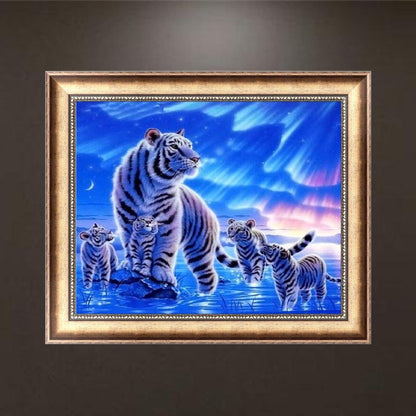 Tiger Animal - Full Round Drill Diamond Painting 40*30CM