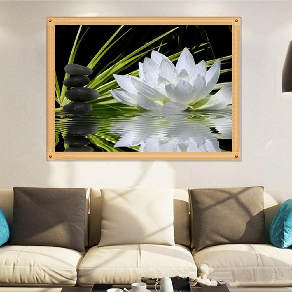 White Lotus - Full Round Drill Diamond Painting 40*30CM