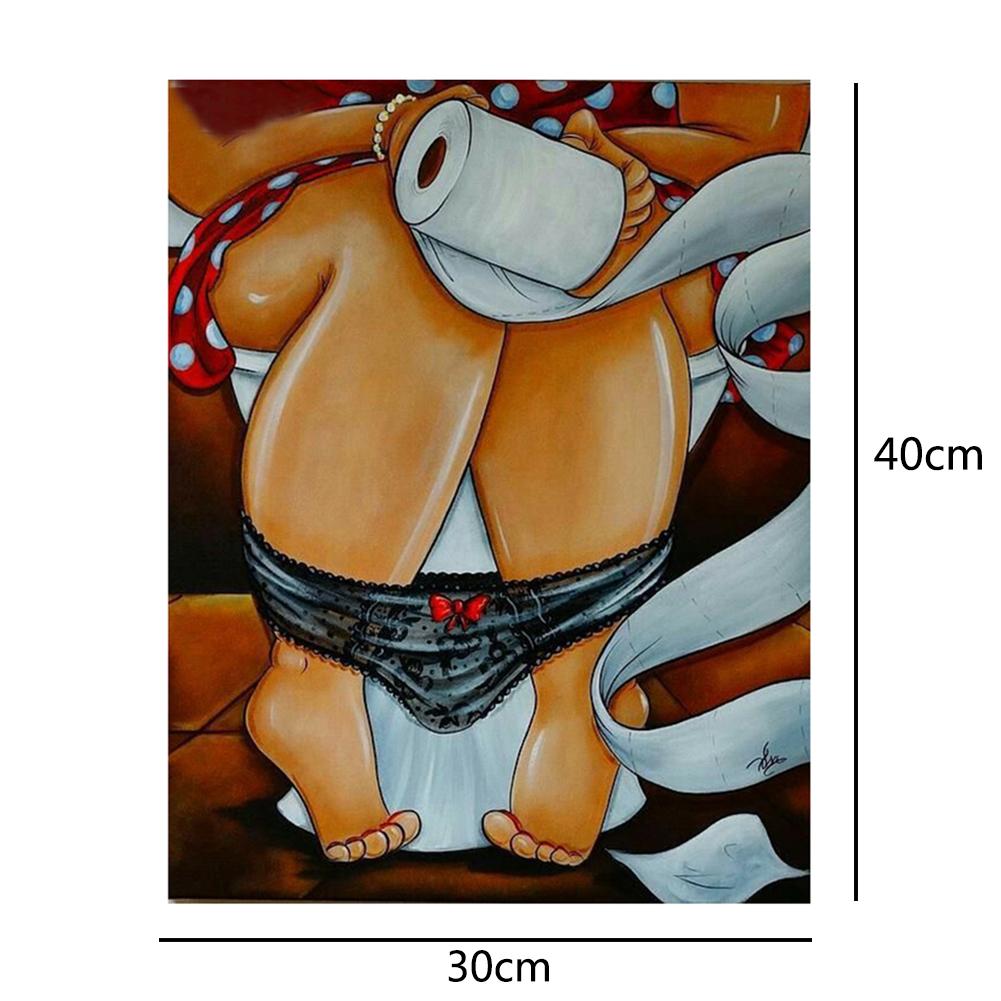 Toilet Women - Full Round Drill Diamond Painting 30*40CM