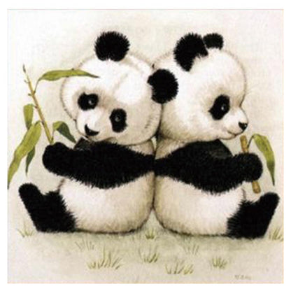 Lovely Panda - Full Round Drill Diamond Painting 30*30CM