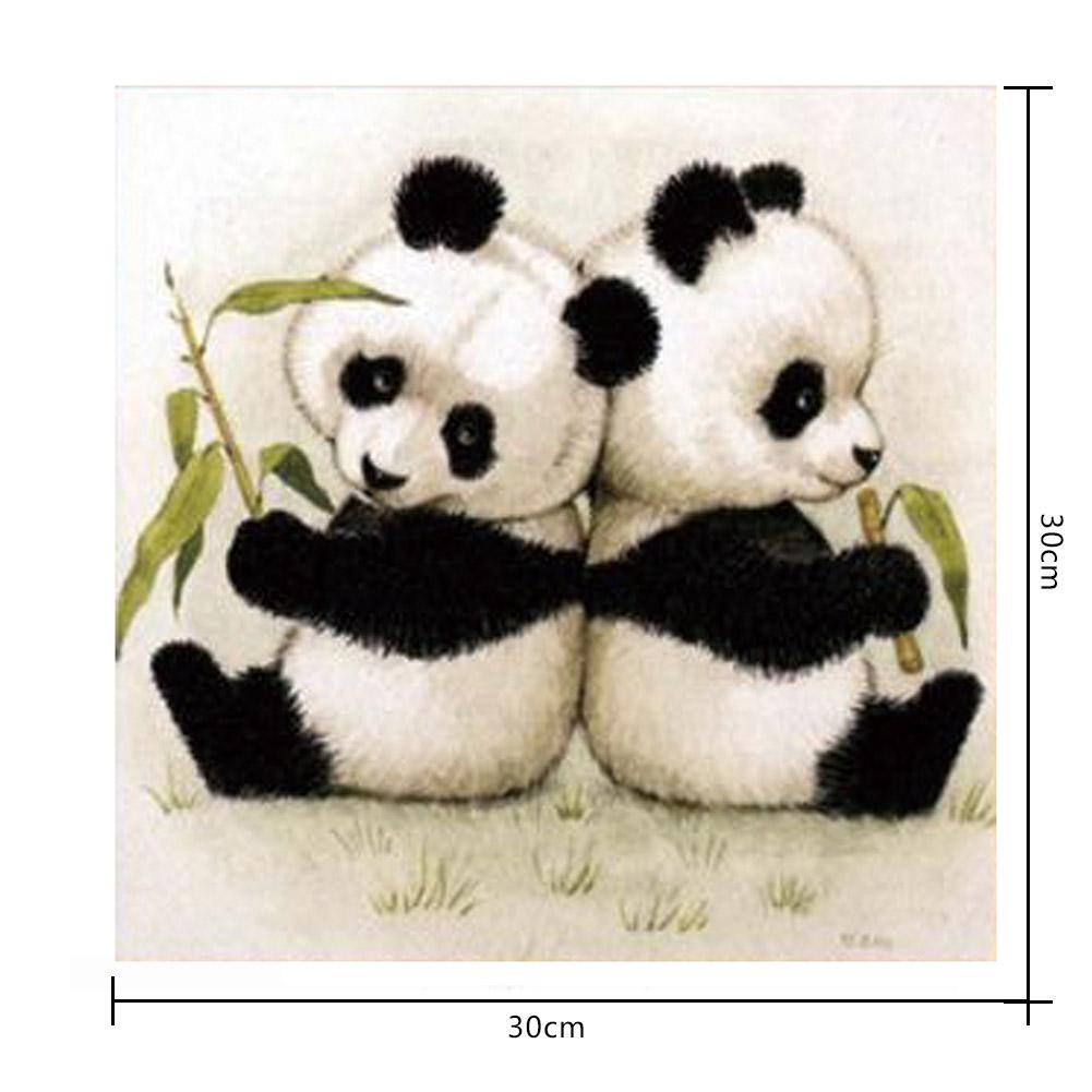 Lovely Panda - Full Round Drill Diamond Painting 30*30CM