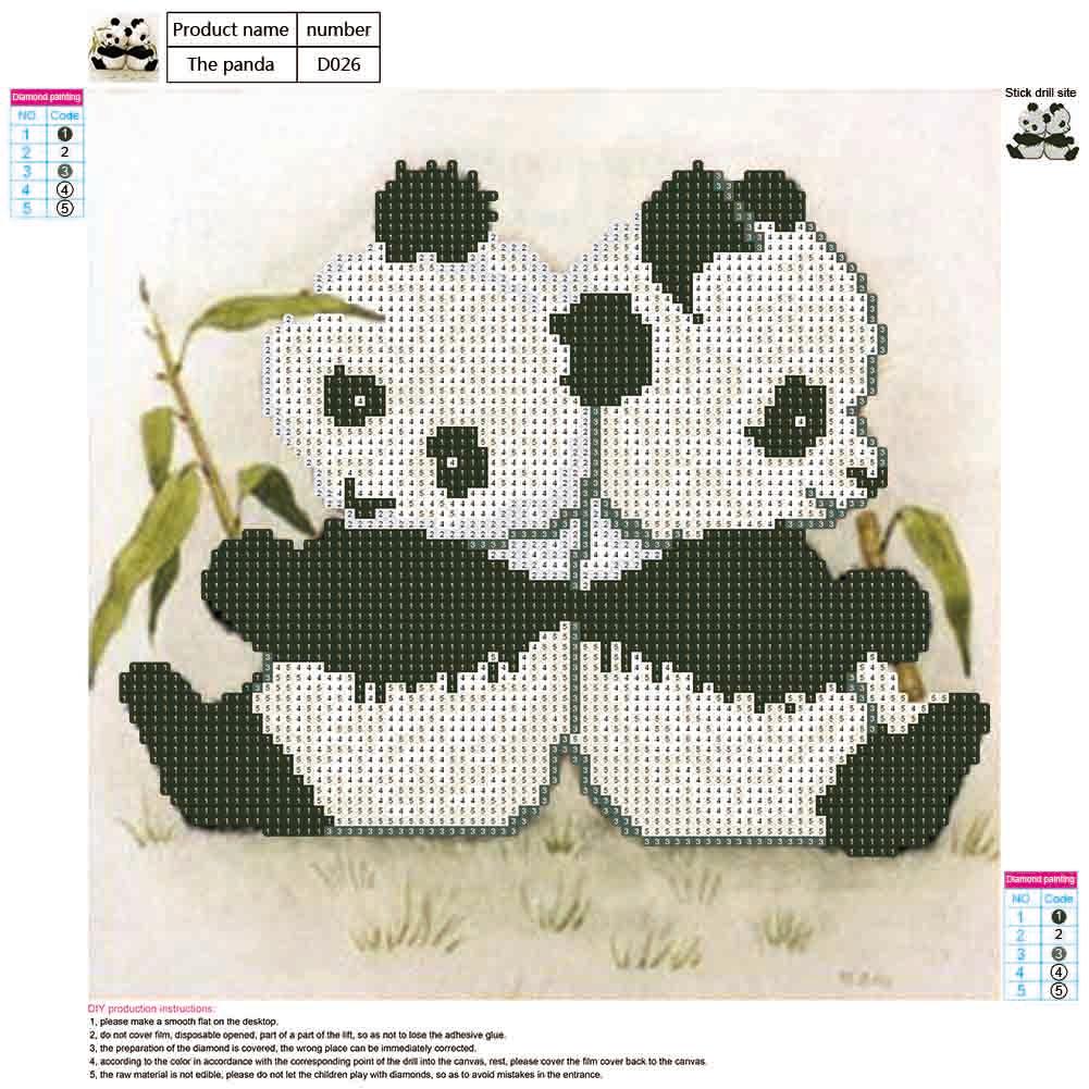 Lovely Panda - Full Round Drill Diamond Painting 30*30CM