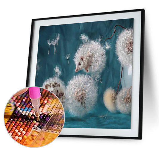 Dandelion Hedgehog - Full Round Drill Diamond Painting 30*30 CM