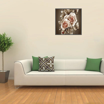 Retro Flowers - Full Round Drill Diamond Painting 35*35CM