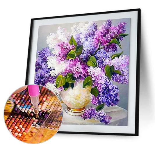 Lavender Vase - Full Round Drill Diamond Painting 30*30CM