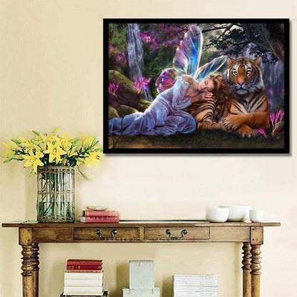 Tiger Fairies - Full Square Drill Diamond Painting 40*30CM