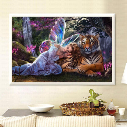 Tiger Fairies - Full Square Drill Diamond Painting 40*30CM