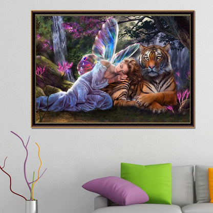 Tiger Fairies - Full Square Drill Diamond Painting 40*30CM