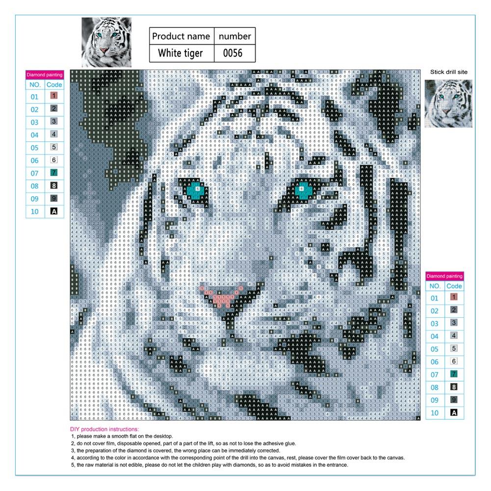 Tiger Head - Full Round Drill Diamond Painting 30*30CM