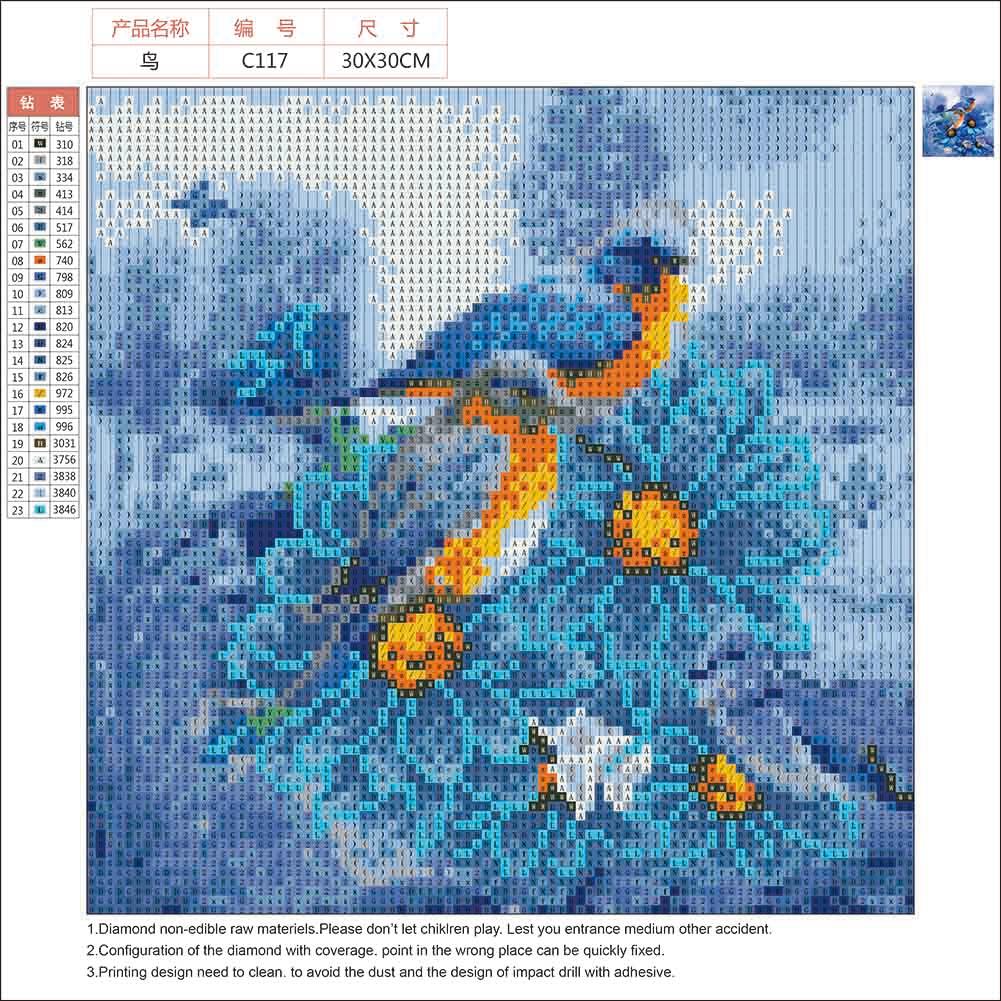 Birds - Full Round Drill Diamond Painting 30*30CM