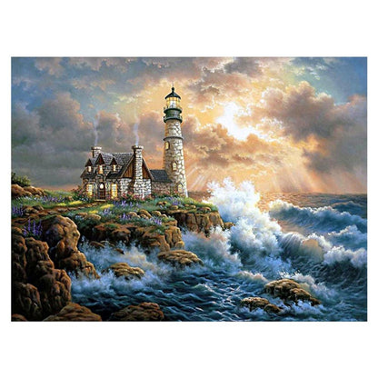 Lighthouse - Full Round Drill Diamond Painting 40*30 CM