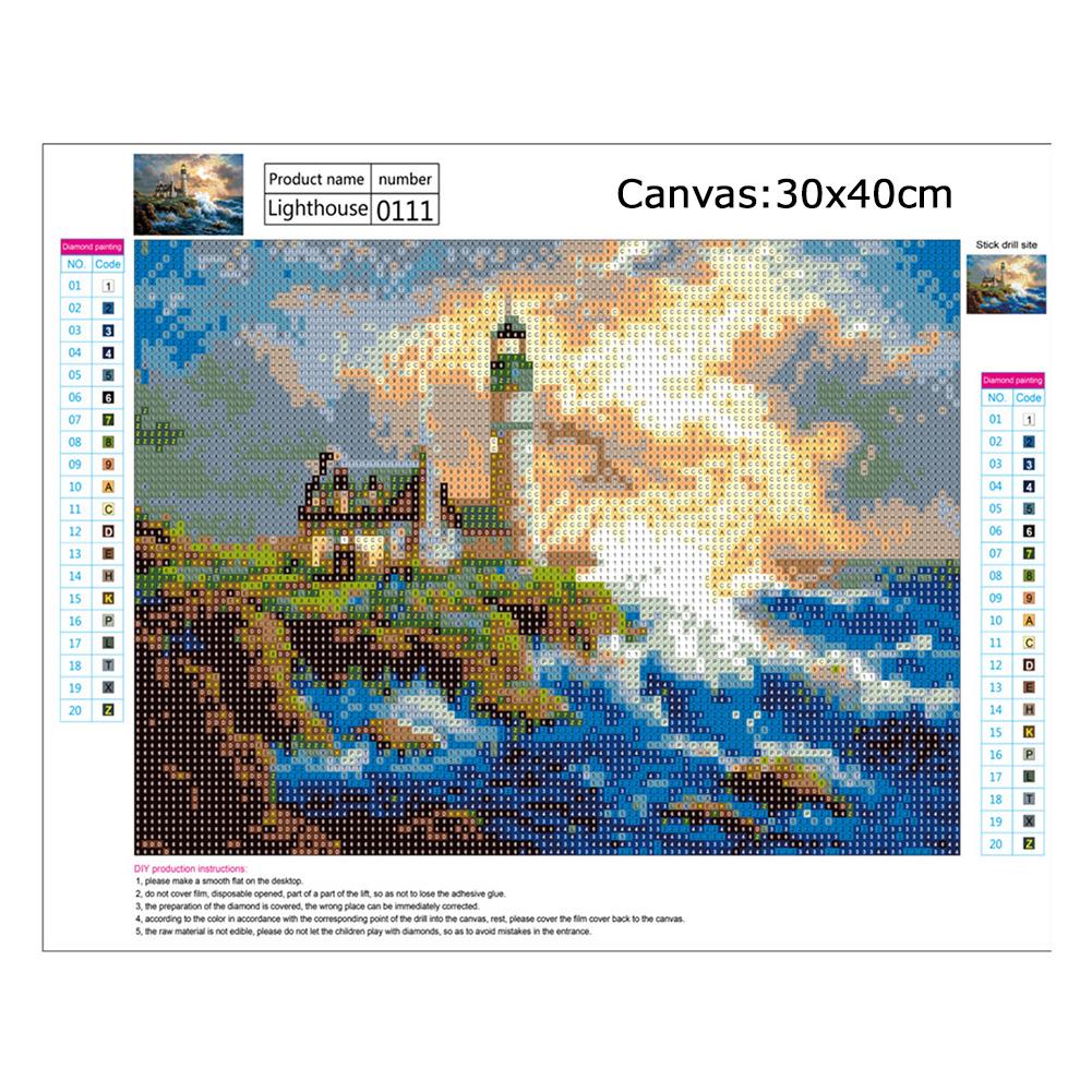 Lighthouse - Full Round Drill Diamond Painting 40*30 CM