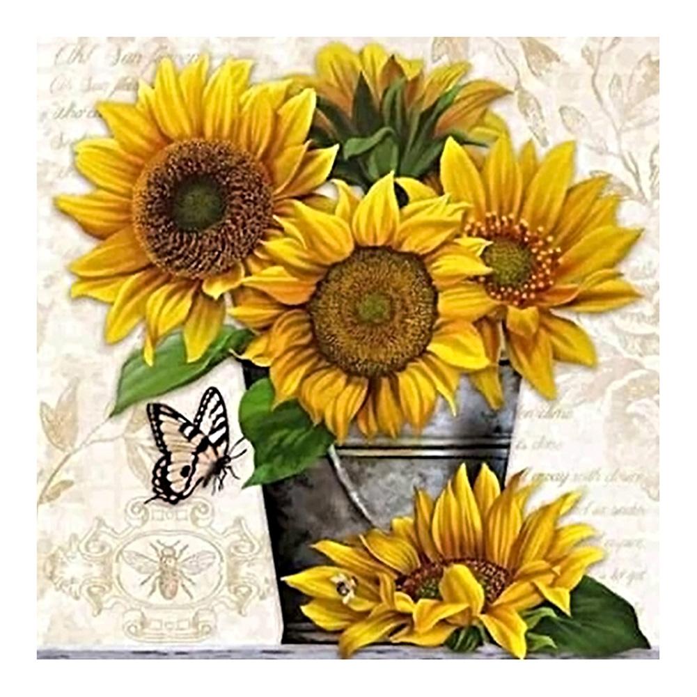 Sunflower - Full Round Drill Diamond Painting 30*30CM