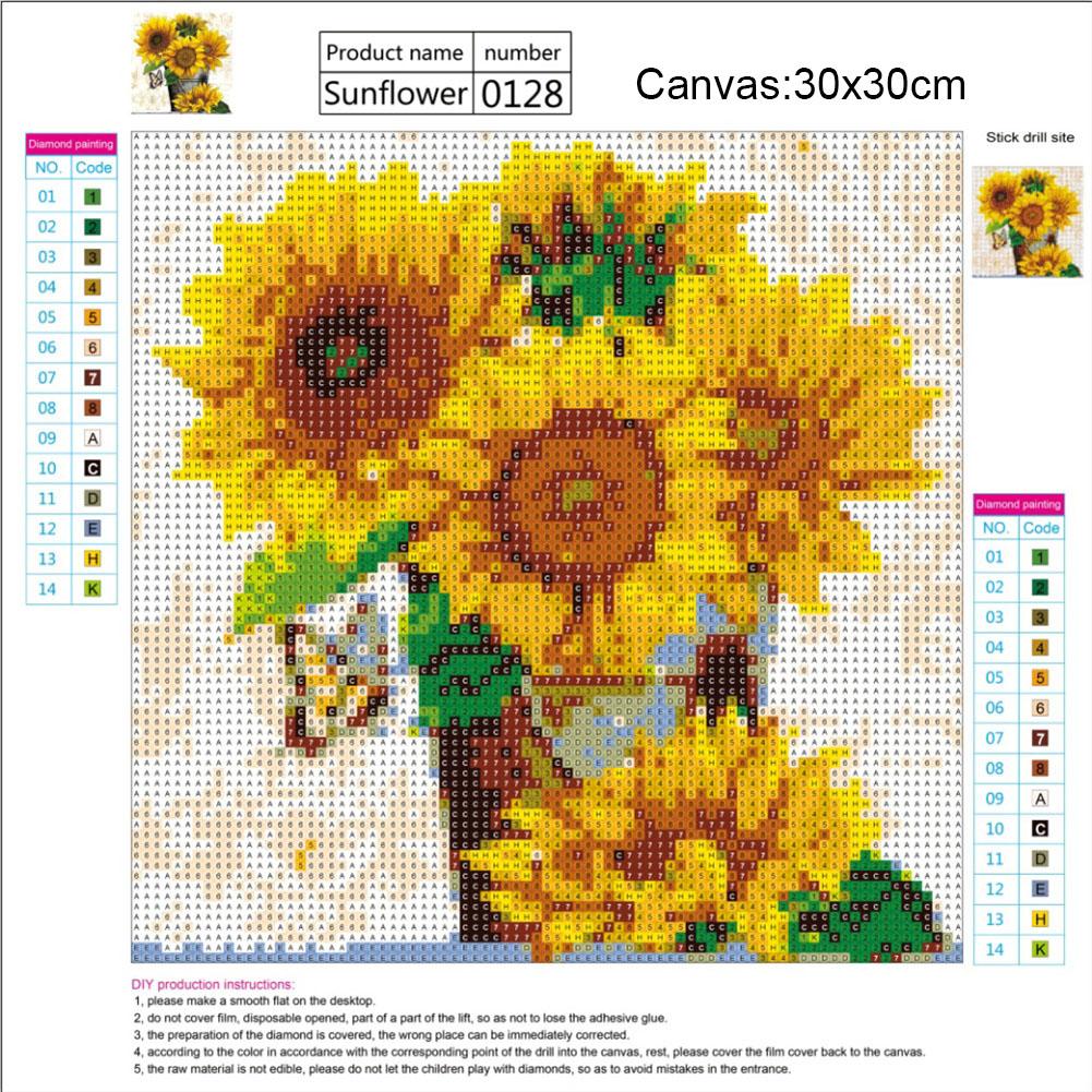 Sunflower - Full Round Drill Diamond Painting 30*30CM