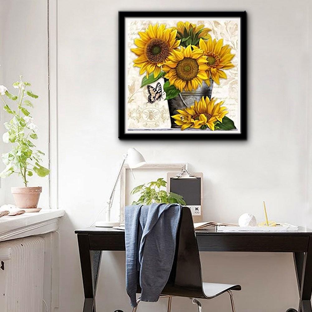 Sunflower - Full Round Drill Diamond Painting 30*30CM