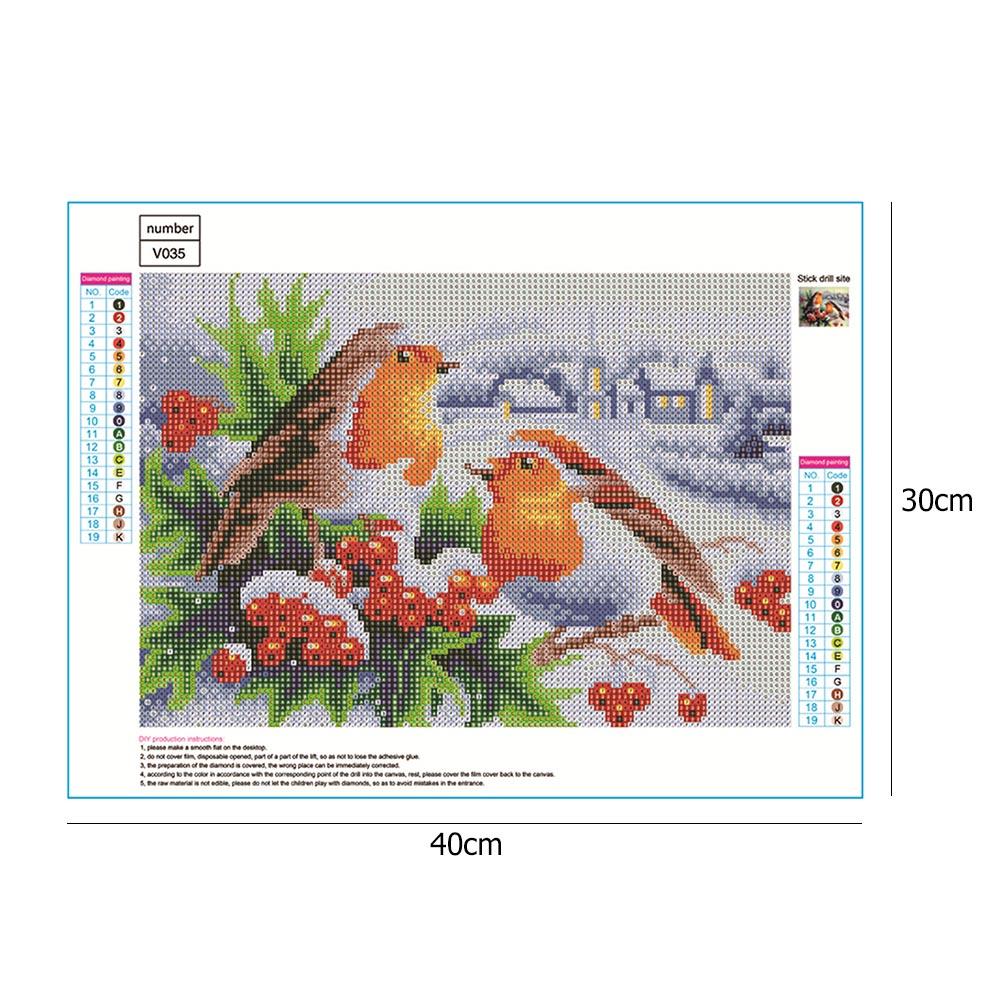 Snow Birds - Full Round Drill Diamond Painting 30*40CM