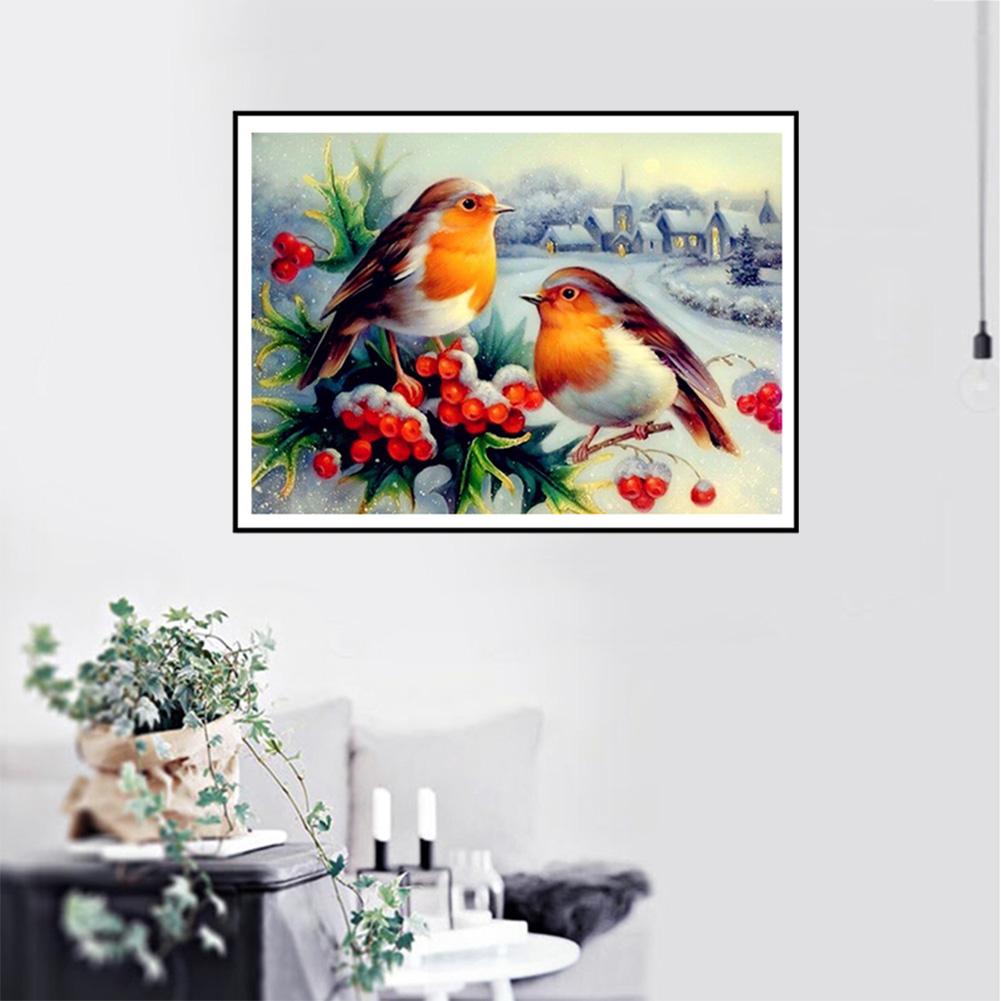 Snow Birds - Full Round Drill Diamond Painting 30*40CM