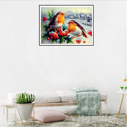 Snow Birds - Full Round Drill Diamond Painting 30*40CM