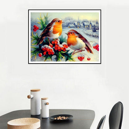 Snow Birds - Full Round Drill Diamond Painting 30*40CM