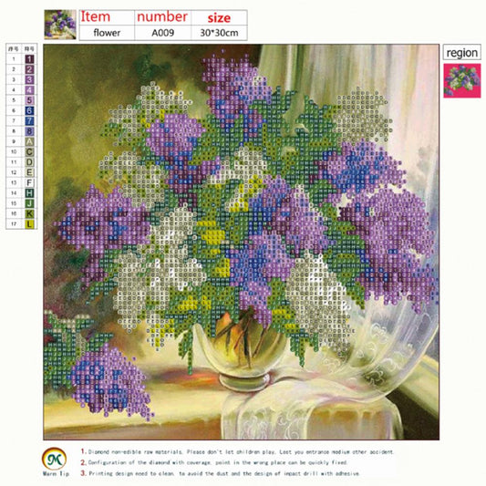 Flower - Full Square Drill Diamond Painting 30*30CM