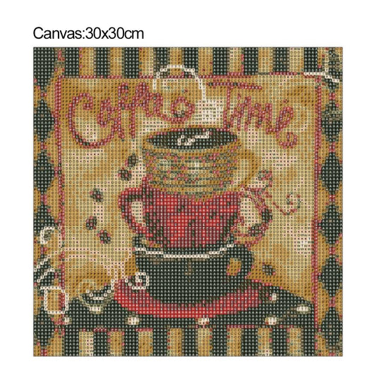 Retro Coffee - Full Round Drill Diamond Painting 30*30CM
